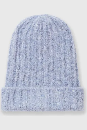 Stella McCartney Bonnet raye avec logo, Femme