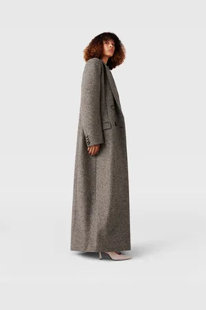Stella McCartney Manteau long croise en tweed, Femme