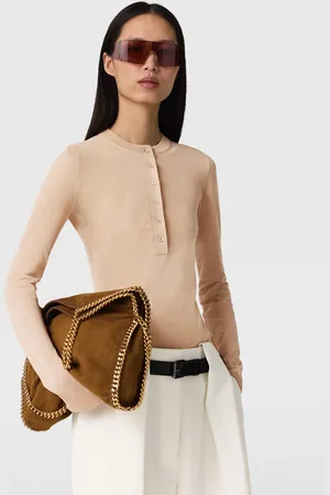 Stella McCartney Haut transparent a col ras du cou et manches longues, Femme