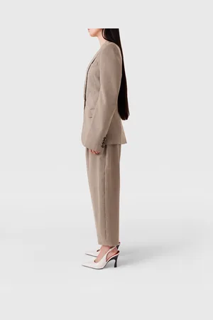 Stella McCartney Blazer oversize a simple boutonnage en tissu pied de poule, Femme