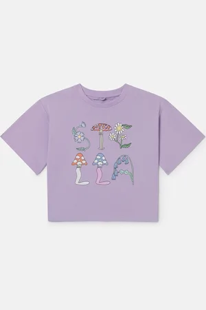 Stella McCartney T shirt court avec inscription Stella Woodland