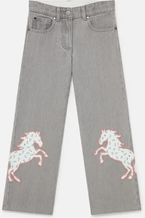Stella McCartney Jean en denim avec appliques chevaux, Femme