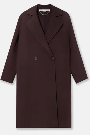 Stella McCartney Manteau long croise en laine, Femme