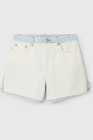 Stella McCartney Short en denim a empiecements, Femme
