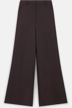 Stella McCartney Pantalon large en laine a taille haute, Femme