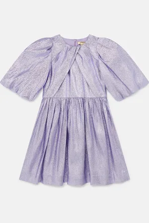 Stella McCartney Robe plissee en tulle metallise, Femme