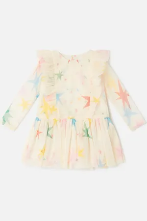 Stella McCartney Robe en tulle a volants avec motif etoiles, Femme