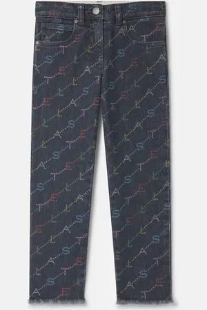 Stella McCartney Jean en denim avec motif logo, Femme