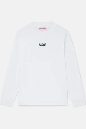 Stella McCartney SOS Embroidered Long-Sleeve T-Shirt, Femme