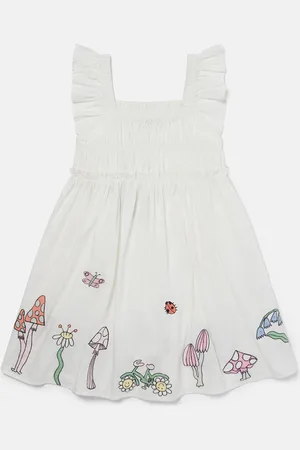Stella McCartney Robe plissee a mancherons Amis de la foret