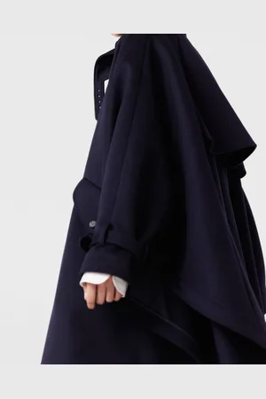 Stella McCartney Trench coat coupe trapeze a col montant, Femme