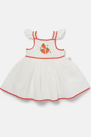 Stella McCartney Robe a mancherons avec broderie fraise