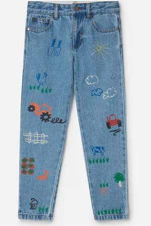 Stella McCartney Jean en denim avec imprime ferme, Femme