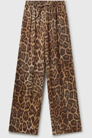 Stella McCartney Pantalon droit leopard, Femme