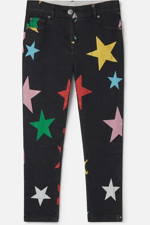 Stella McCartney Jean en denim avec motif etoiles, Femme