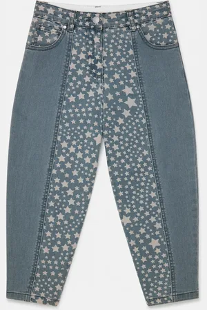 Stella McCartney Jean en denim a chaps avec motif etoiles, Femme