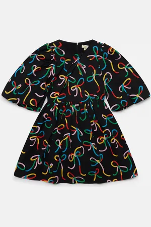Stella McCartney Robe a manches bouffantes avec imprime rubans, Femme