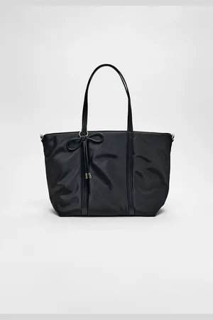Stradivarius Sac cabas en tissu avec nœud OS