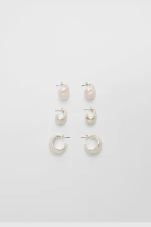 Stradivarius Lot de 3 paires de boucles d’oreilles mini volume OS