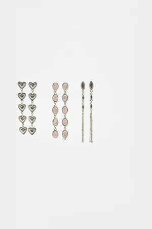 Stradivarius Lot de 3 paires de boucles d’oreilles cœurs OS
