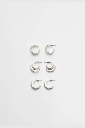 Stradivarius Pack 3 boucles d’oreilles texturées OS