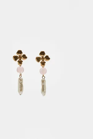 Stradivarius Boucles d’oreilles pendantes fleur OS