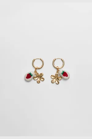 Stradivarius Boucles d’oreilles charm fraise et fleur OS