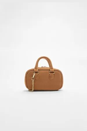 Stradivarius Mini-sac bowling à bandoulière effet daim OS