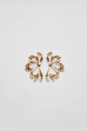 Stradivarius Boucles d’oreilles feuille texturées OS