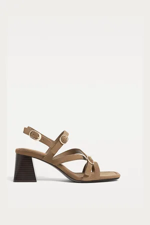 Stradivarius Sandales croûte de cuir avec boucles 35