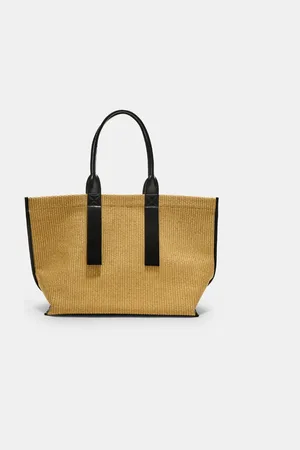 Stradivarius Sac shopping combiné style raphia OS