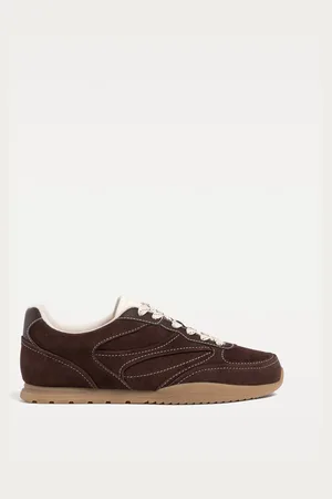 Stradivarius Sneakers type tennis croûte de cuir coutures 38