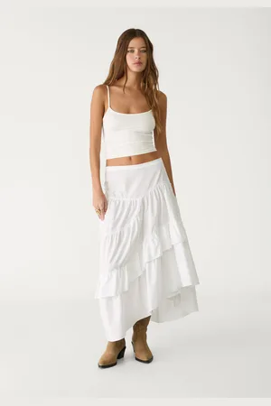 Stradivarius Jupe fluide midi asymétrique XS