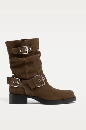 Stradivarius Bottines en cuir avec boucles 39