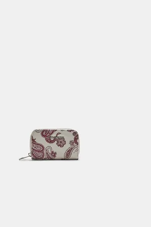 Stradivarius Porte-monnaie zippé à fleurs OS
