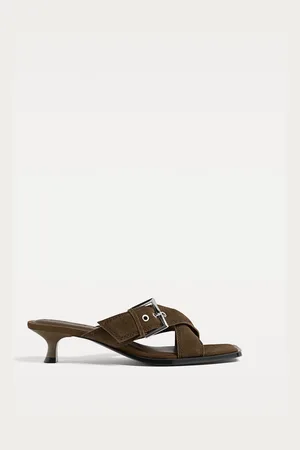 Stradivarius Sandales croisées en croûte de cuir 36