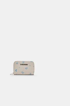 Stradivarius Porte-monnaie zippé à fleurs OS