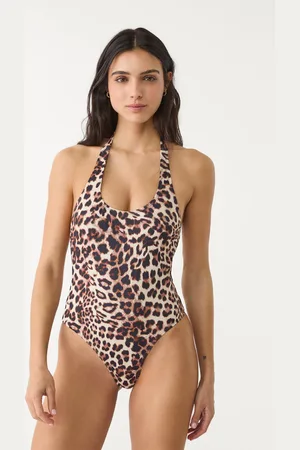 Stradivarius Maillot de bain encolure américaine léopard M