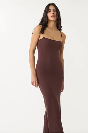Stradivarius Robe longue à bretelles XL