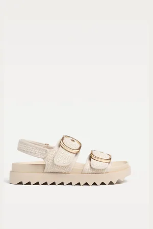 Stradivarius Sandales plates en tissu pour femme 38