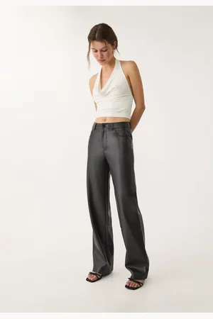 Stradivarius Pantalon wide leg en similicuir 36