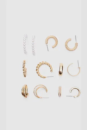 Stradivarius Lot 6 paires d’anneaux perles OS