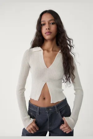Stradivarius Pull à col polo fendu S