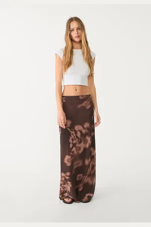 Stradivarius Jupe midi tulle imprimé XS
