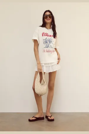 Stradivarius Jupe-culotte fluide à volants XL