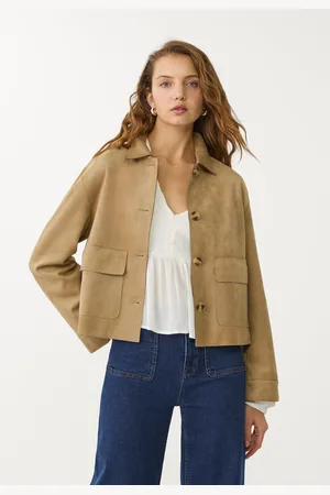 Stradivarius Blouson avec poches en suédine L