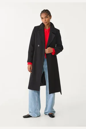 Stradivarius Manteau en laine mélangée ceinture M