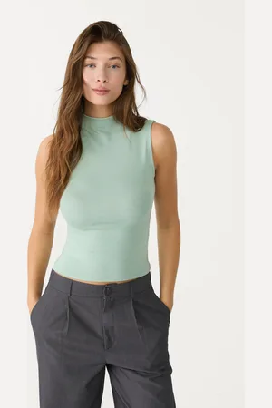 Stradivarius T-shirt basique moulant à col montant S