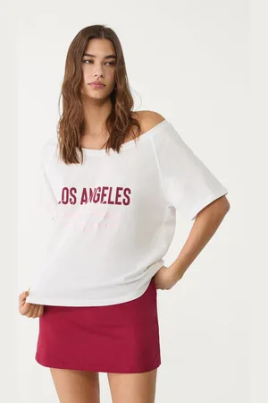 Stradivarius T-shirt brodé villes XS