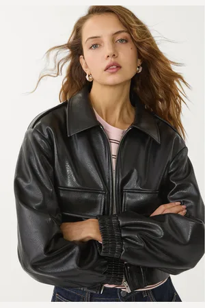 Stradivarius Blouson avec poches en similicuir M